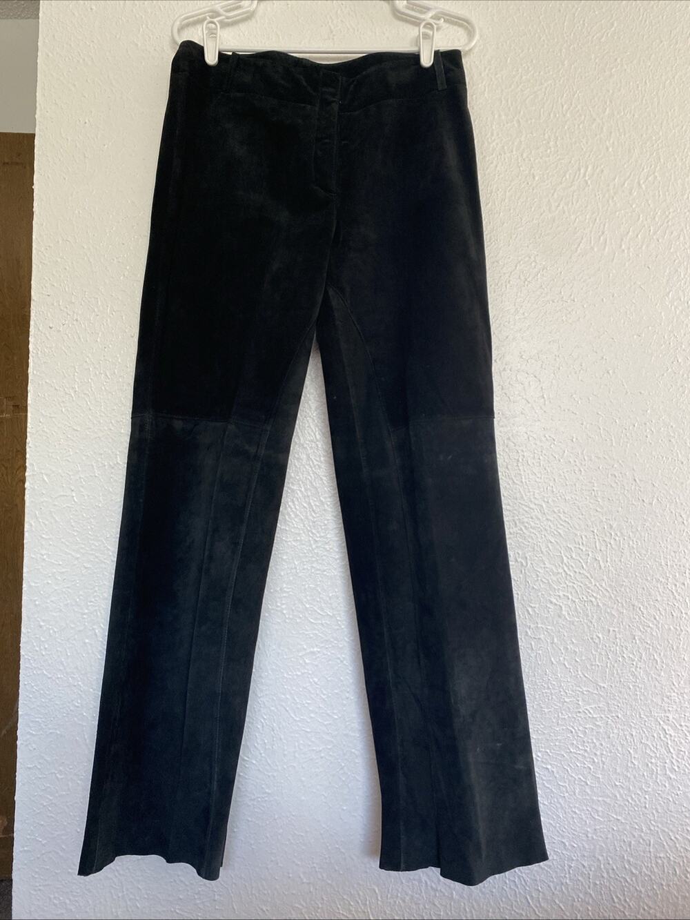Vintage Co & Eddy Black Suede Leather Riding Pants Size 10 No Hem